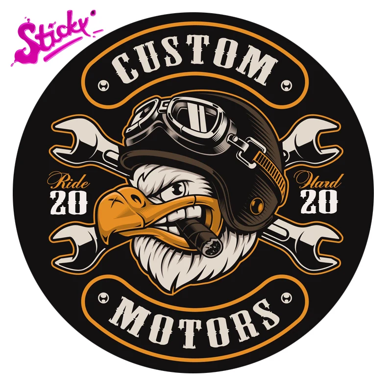 Липкая наклейка на автомобиль Oldschool с Лысой орелом курить сигару оставайтесь