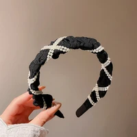 new 2021 fashion women hair accessories wide side flower hairband casual soft hair hoop top quality headband wholesale jewelry