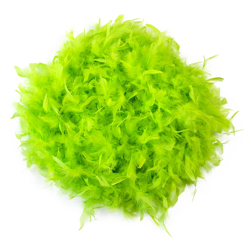 2 ярда пушистые Зеленые перья индейки накидка боа/шарф Рождественское украшение