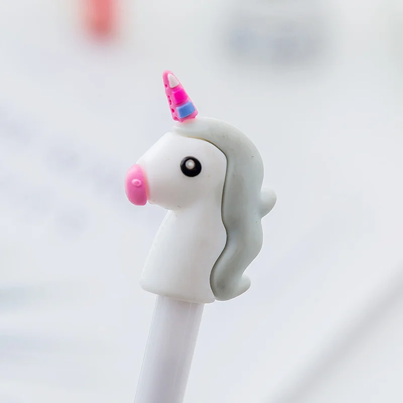 4 colors 0.5mm Creative unicorn Gel Pen Signature Escolar Papelaria School Office stationery Supply Promotional Gift | Канцтовары для