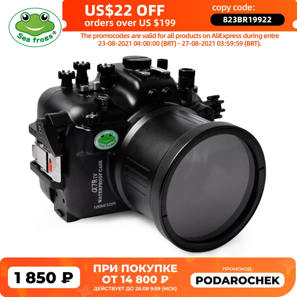 

Seafrogs 100meter Waterproof Aluminum Alloy Housing for Sony A7R IV Camera