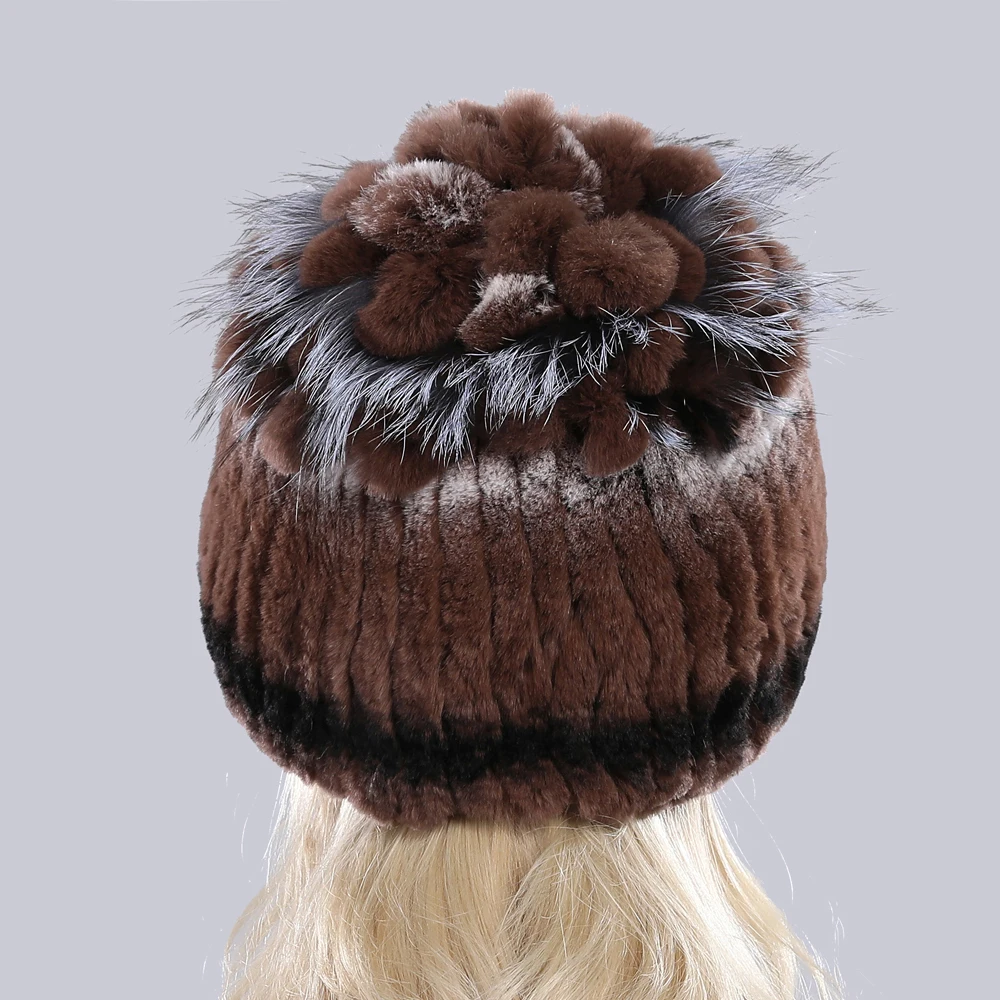 Новые меховые шапки для женщин зимняя шапка из натурального меха кролика Рекс