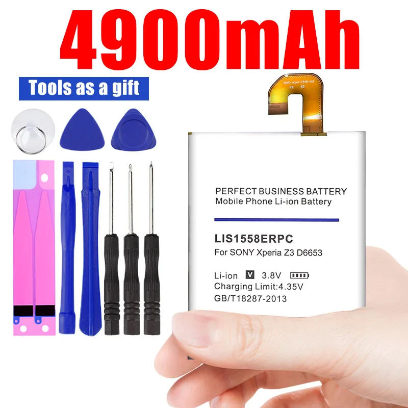 Литий-ионный аккумулятор Lis1558erpc 4900 мА · ч для Sony Ericsson Z3 L55t L55u D6653 D6603 D6633 D5803 D5833 D6616 D6708