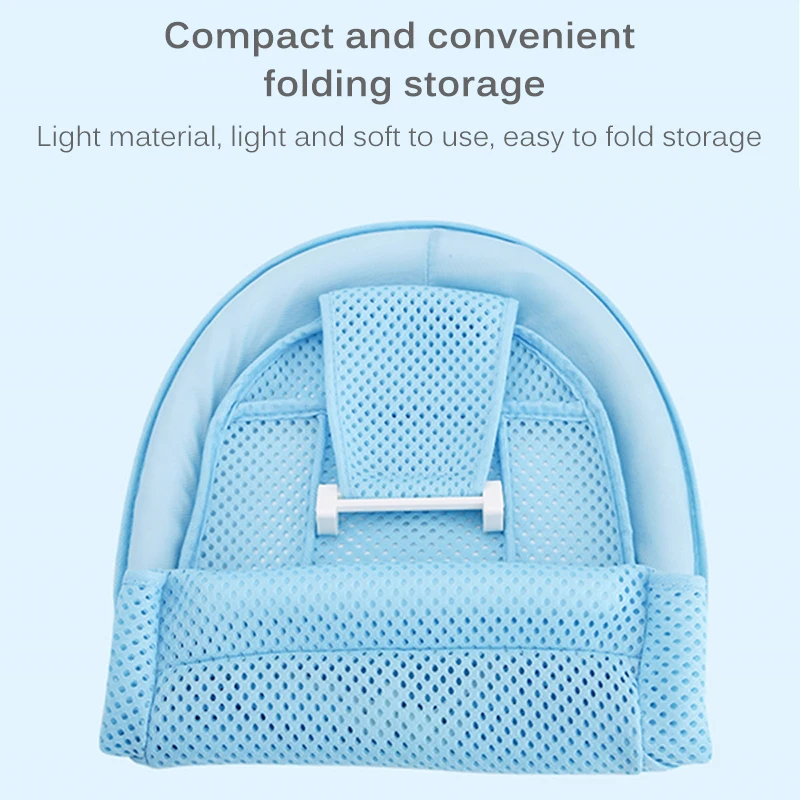 

3colors Newborn Infant Adjustable Bath Tub Pillow Seat Mat Shaped Non-Slip Baby Bath Net Mat Kids Bathtub Shower Cradle Bed Seat