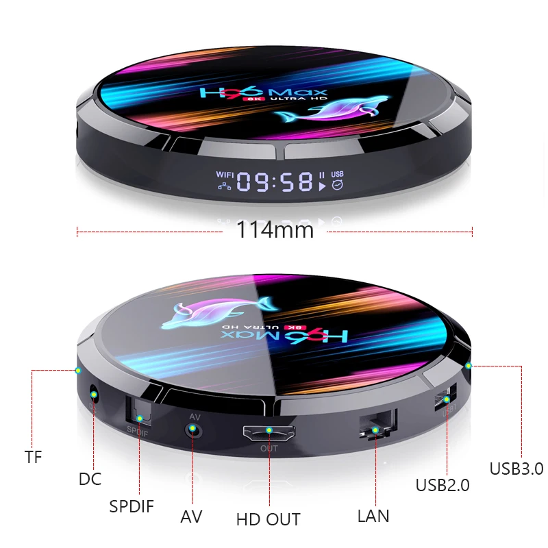 Приставка Смарт ТВ H96 MAX X3 8K Android 9 0 4 + 64 ГБ AmlogicS905X3 BT4.0 G21Pro|ТВ-приставки и