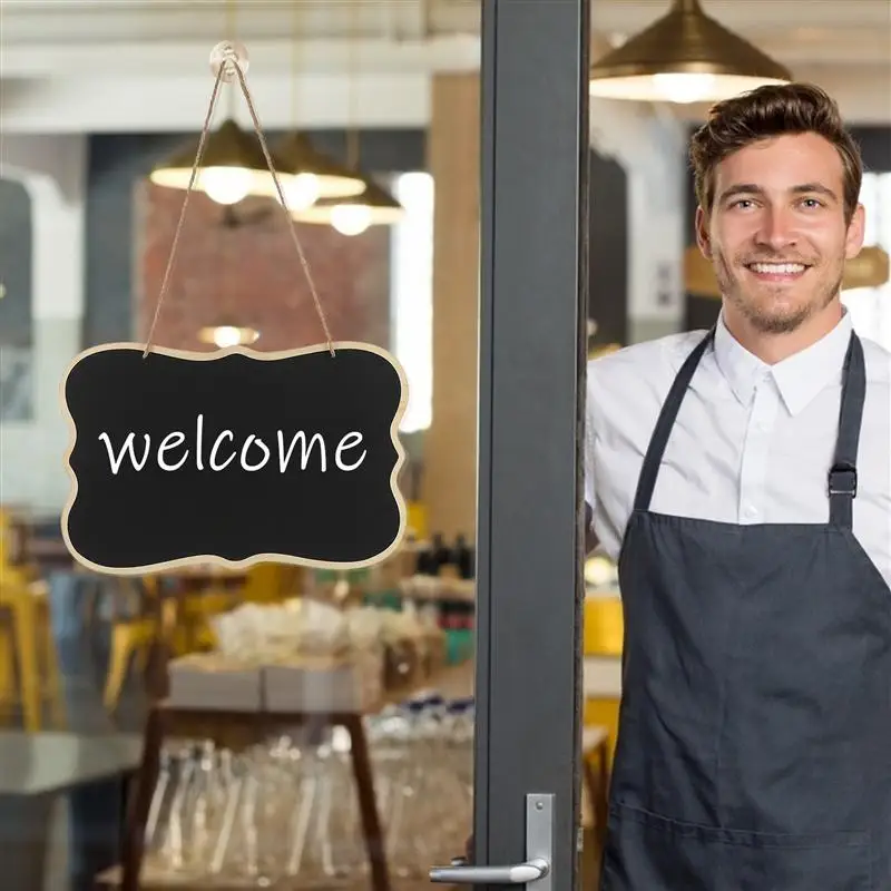 

3pcs Vintage Hanging Wooden Chalkboard Hanging Message Blackboard for Shop