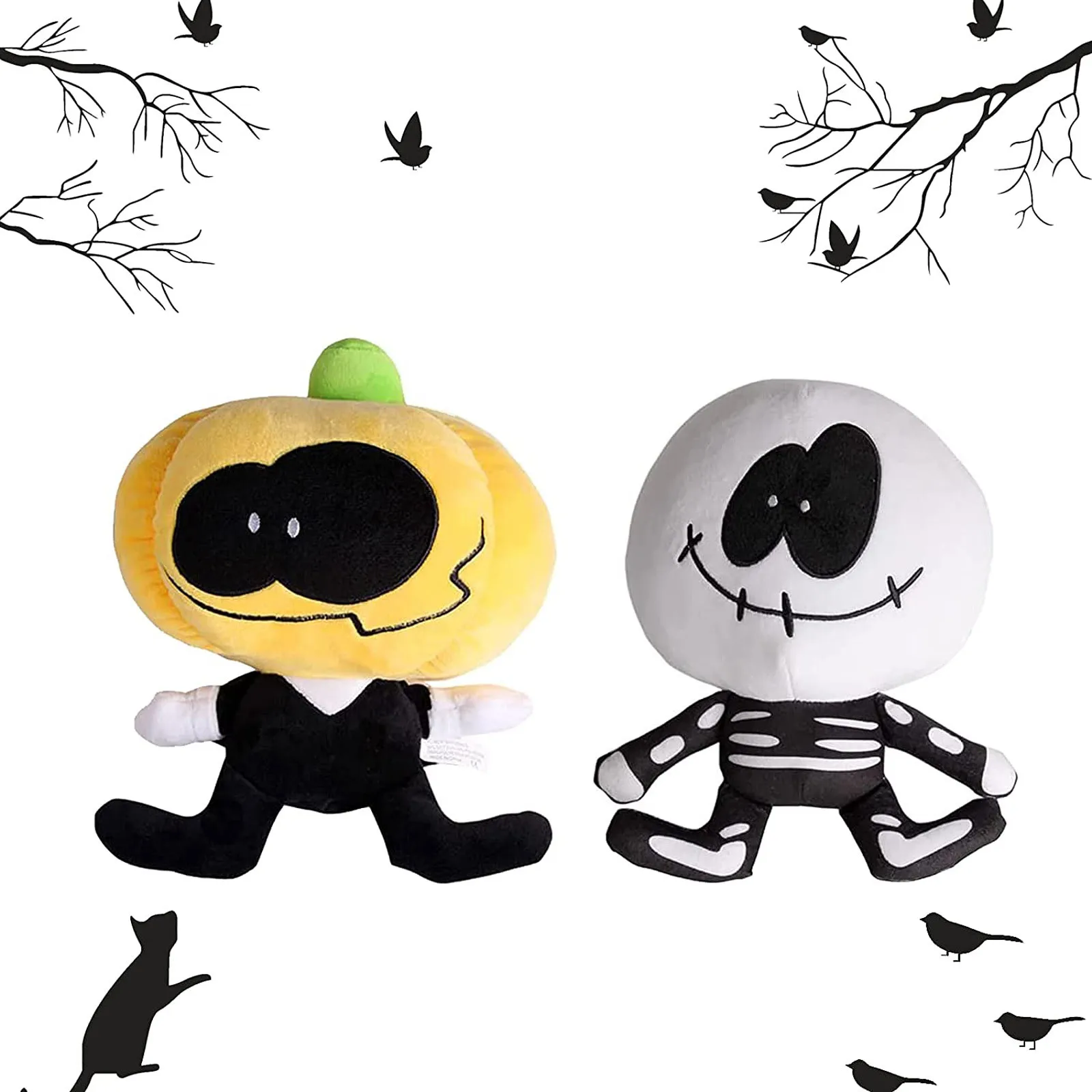 

Spooky Month Skid and Pump Friday Night Funkin Plush Toy Soft Stuffed Doll Game Plushie Kids Halloween Decoration Ornaments