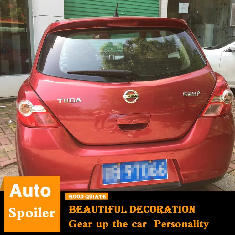Для 2006-2010 Nissan Tiida спойлер Versa хэтчбек ABS Материал заднее крыло автомобиля праймер