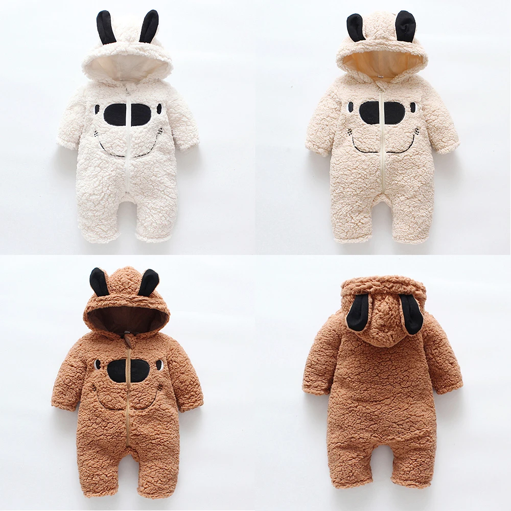 Зимняя детская одежда Комбинезоны из овечьей шерсти с бархатной подкладкой