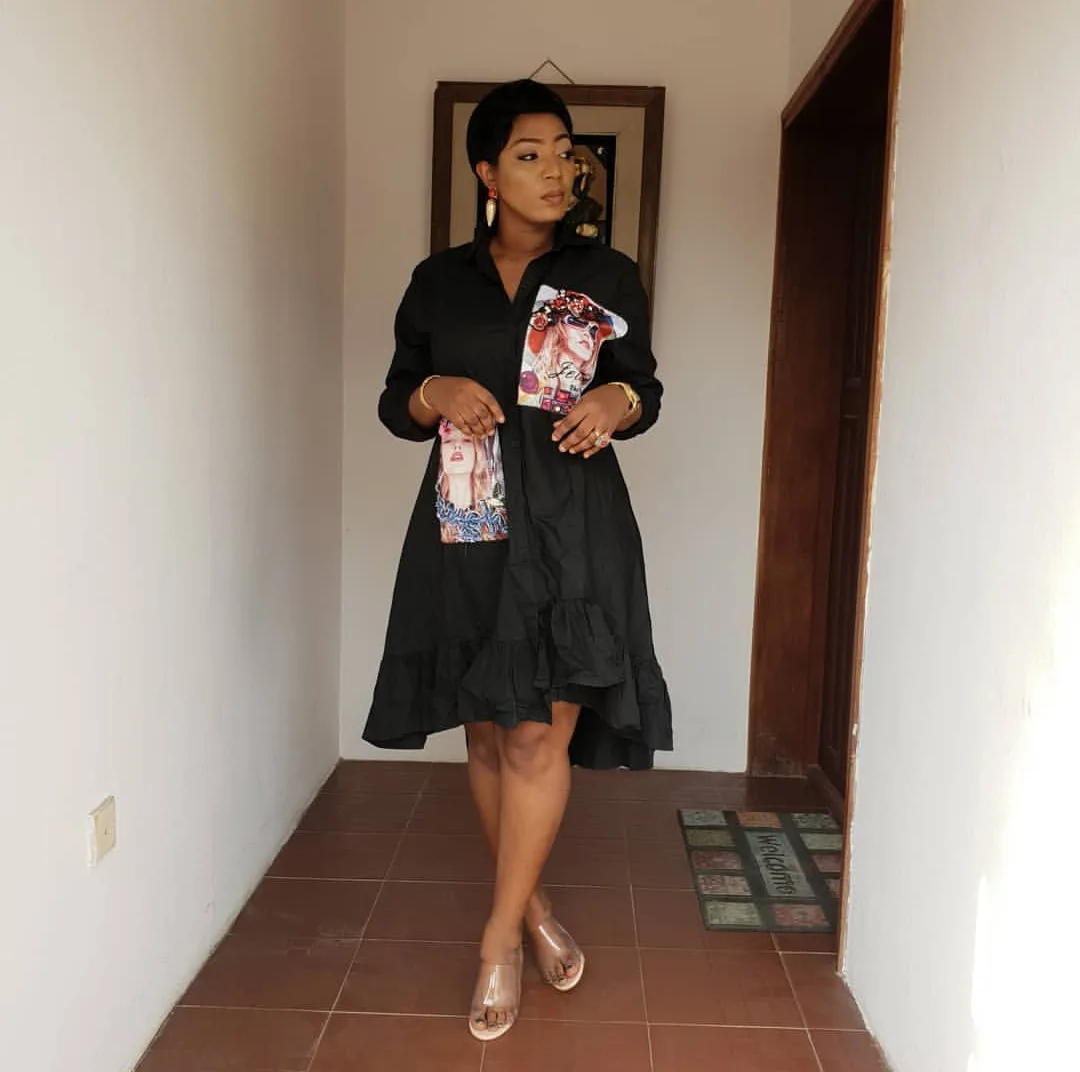 2020 Spring African Dresses for Women Print Clothing Fashion Ruffle Beading Irregular Cotton Shirt Blouse Dashiki Dress | Тематическая