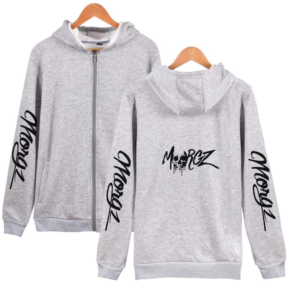 

WAWNI Morgz Zip Hooded Sweatshirt Fashion Polyester Plus Cotton Volleyball Creative Zip Hoodie Loose Harajuku Zip Hoodie
