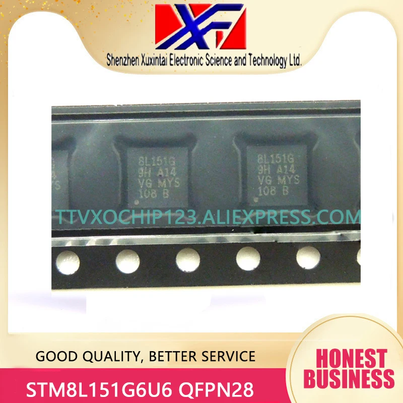 

10Pcs /Lot STM8L151G6U6 STM8L151G6U6TR STM8L151 IC MCU 8BIT 32KB FLASH 28UFQFPN