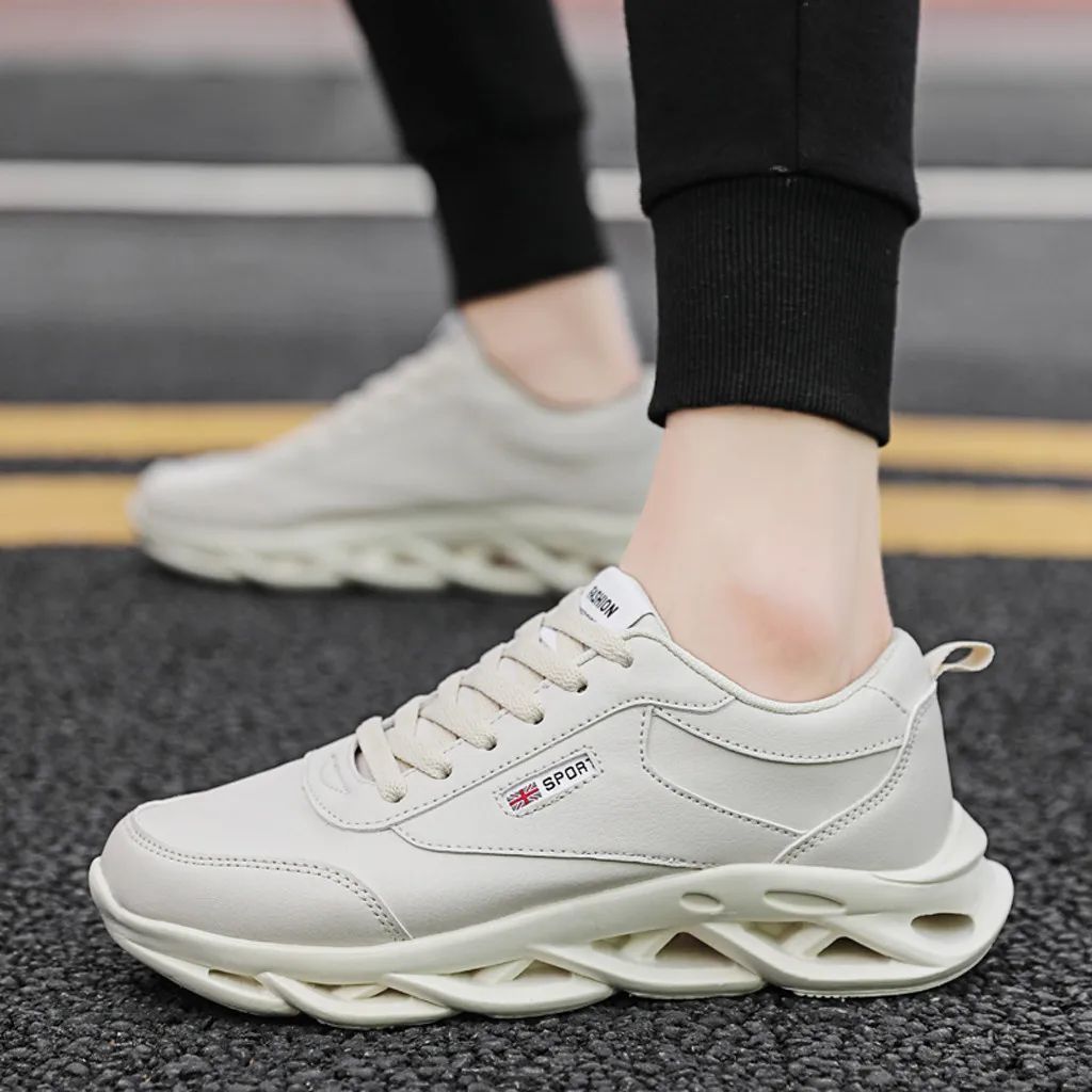 SAGACE/Мужская обувь Повседневная дышащая на плоской подошве из искусственной кожи