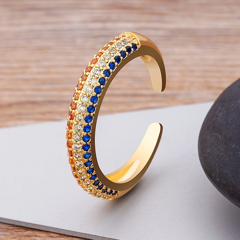 

New Classic Zircon Circle Open Ring Woman Sexy Finger Accessories Fashion Korean Adjustable Jewelry Wedding Party Unusual Gifts