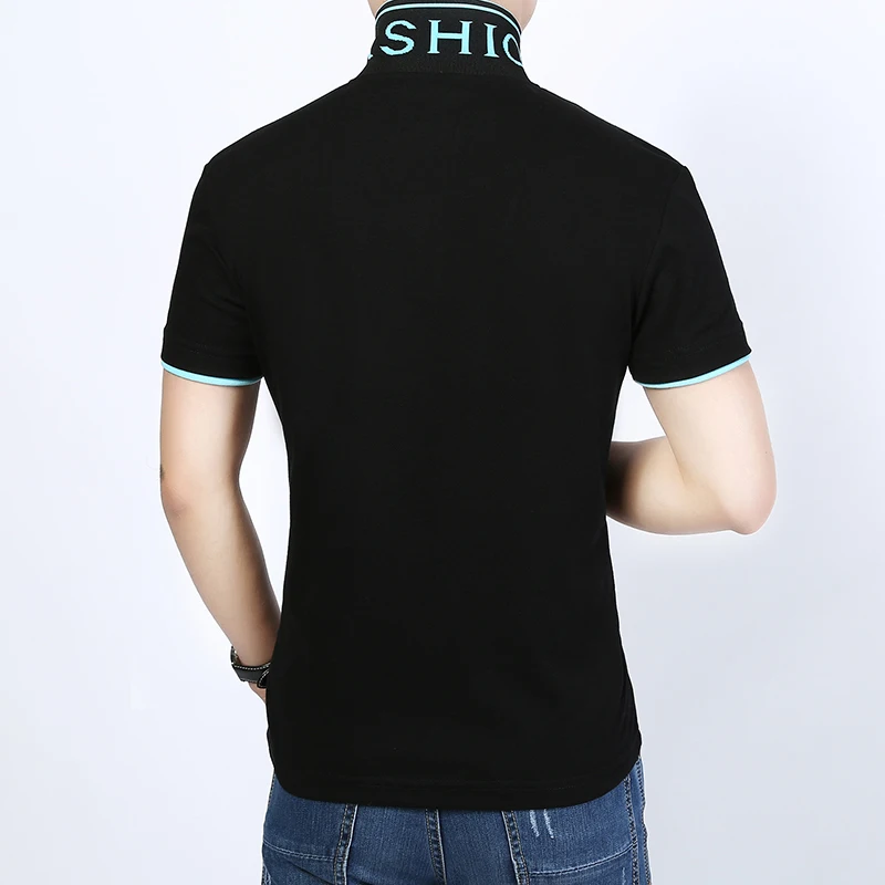 Мужская рубашка поло летняя приталенная футболка одноцветная с коротким рукавом