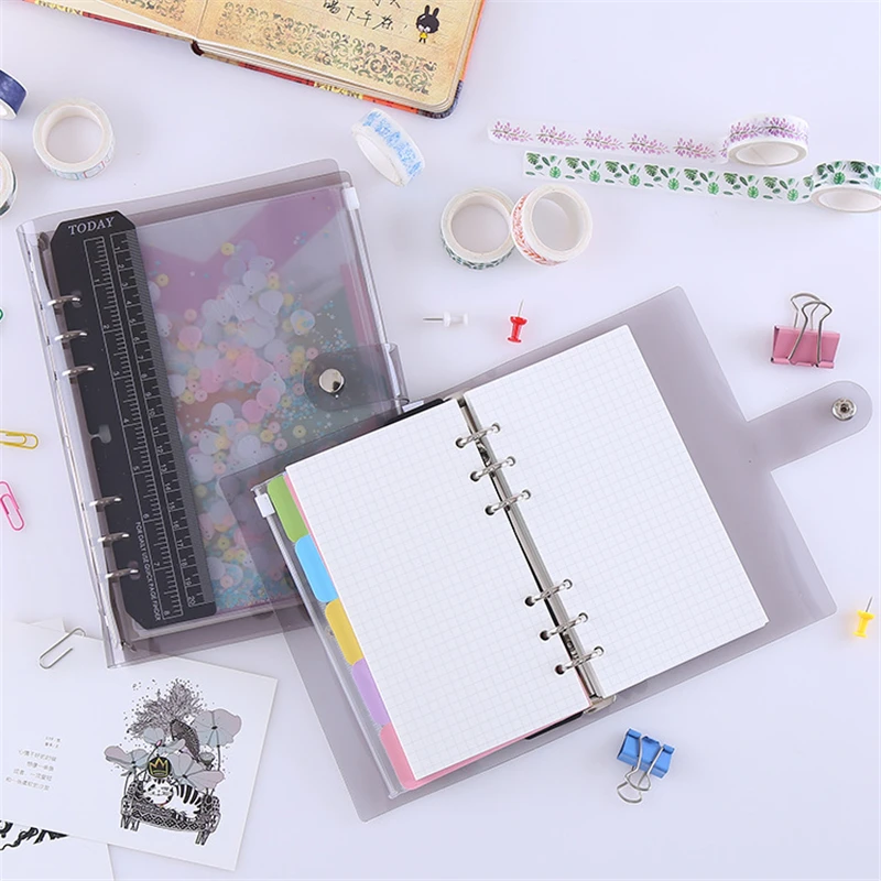 Kawaii PVC чехол для блокнота с листьями россыпью A5/A6 Радуга ручная книга DIY