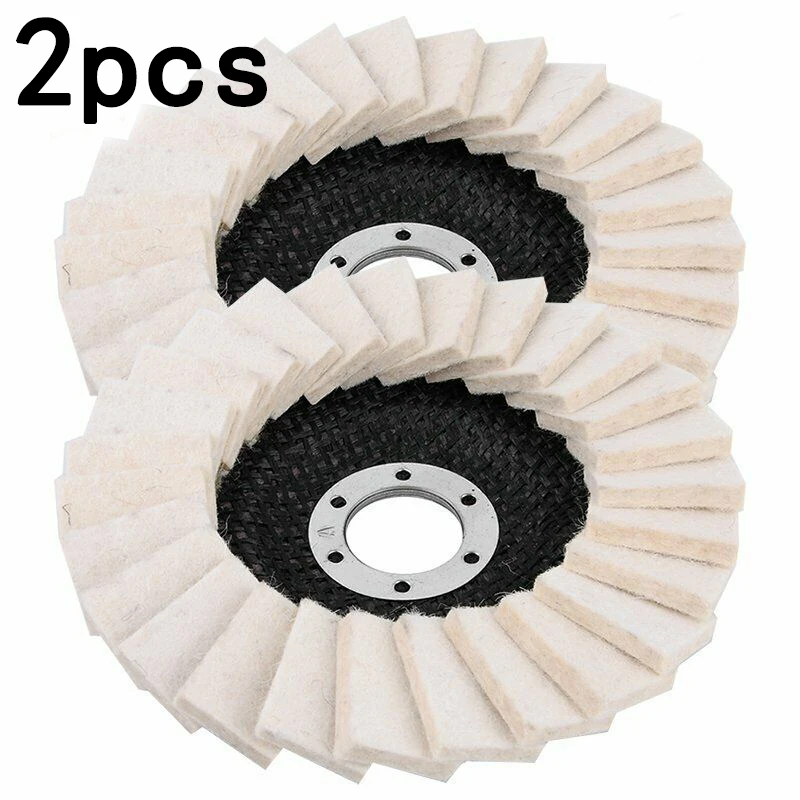 

2 Pcs Wool Felt Polishing Disc Grinding Wheel Buffing Pads 125mm 5 Inch For Electric Angle Grinder Accessories