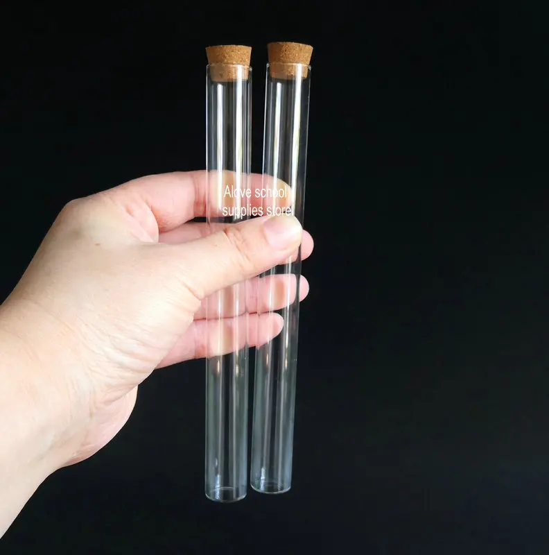 

20pcs clear 18*180mm glass test tube with cork flat bottom all Size available free shipping
