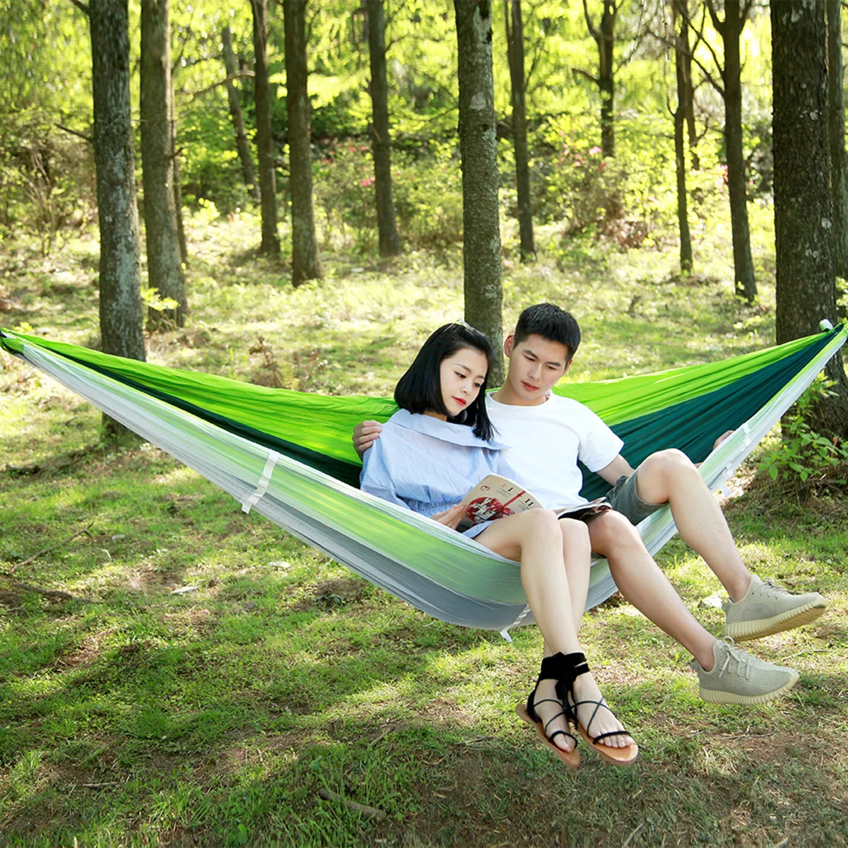 

Portable Hammock 2 Person Outdoor Camping Survival Hammock Garden Swing Hunting Hanging Sleeping Chair Travel Parachute Hammocks