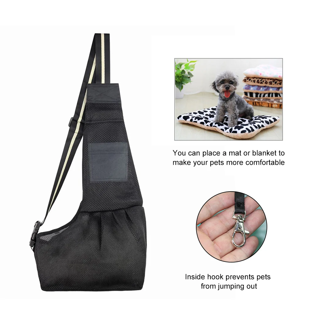 Pet Dog Carrier Sling Bag Breathable Oxford Mesh Shoulder Hands-free Travel Supplies | Дом и сад