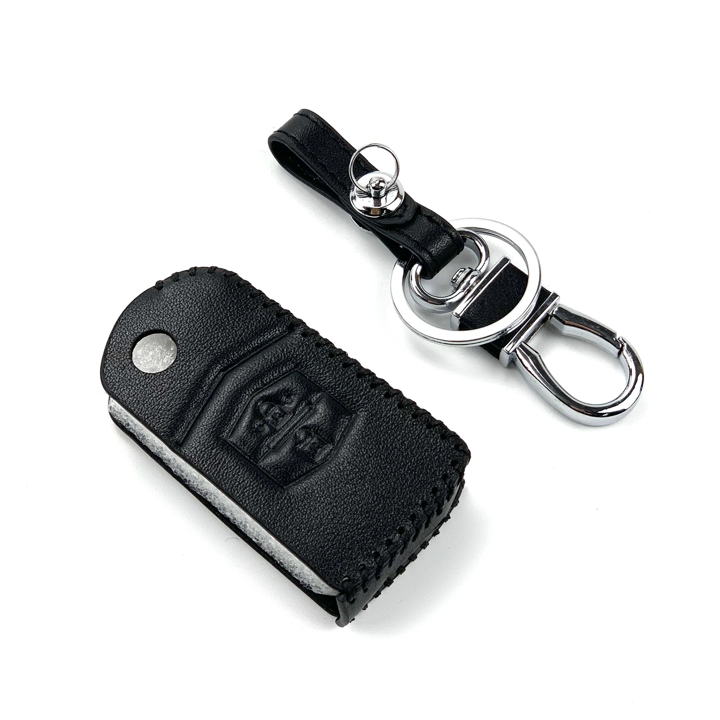 

Leather Car Key Case For Mazda 2 3 6 CX9 CX3 CX5 CX7 MX5 Speed Smart Keyless Remote Fob Protector Cover Keychain Auto Accessorie