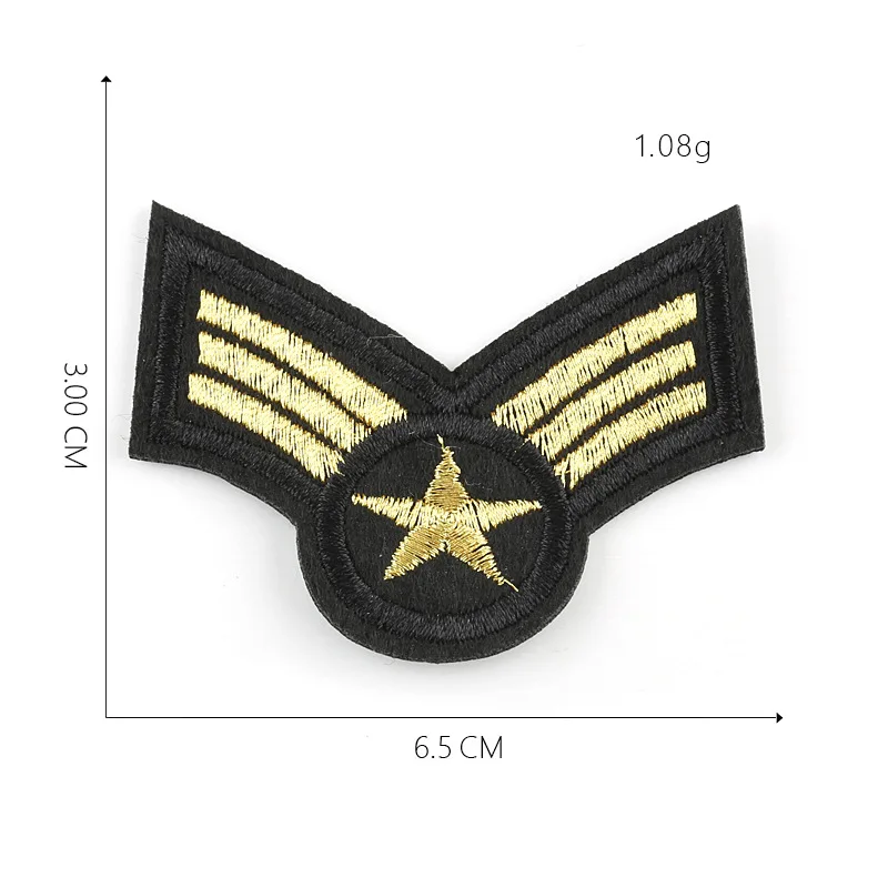 1-PCS-G-107 Военный Ранг патчи Одежда аппликации вышитые полосы значки железа на аппликации наклейки в форме медали для одежды@ G - Цвет: 1-PCS-G-107