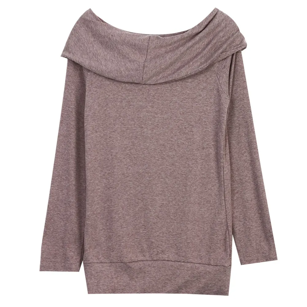 

Women Top Shirt/T-Shirt Dress, Long Sleeve Solid Color Off Shoulder Loose Pullover Wild Fashion Spring/Fall/Winter Outfit