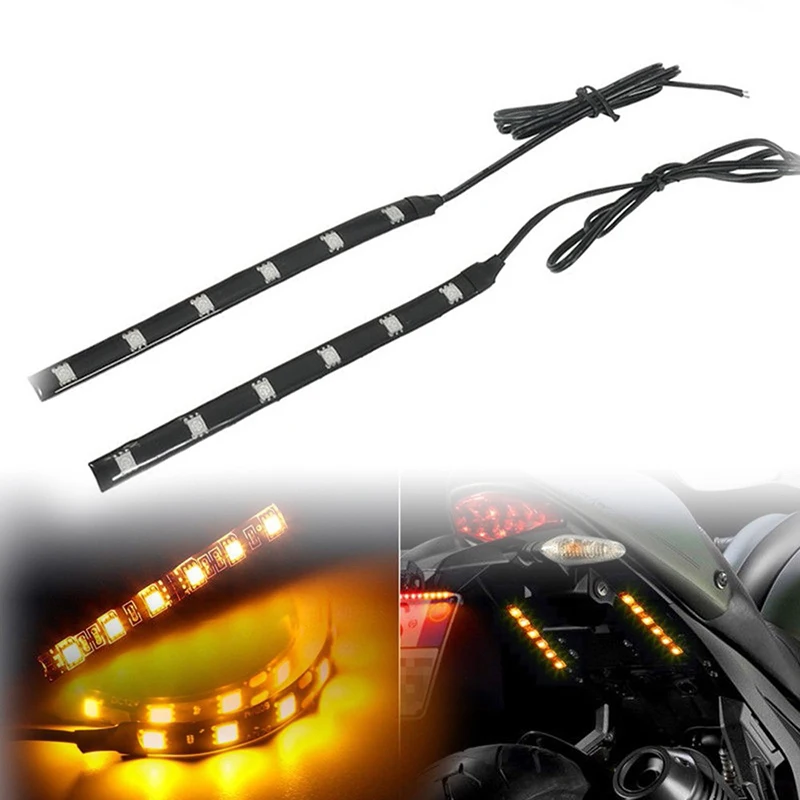 2 шт. поворотные сигнальные огни для мотоцикла 6SMD5050 Универсальный гибкий