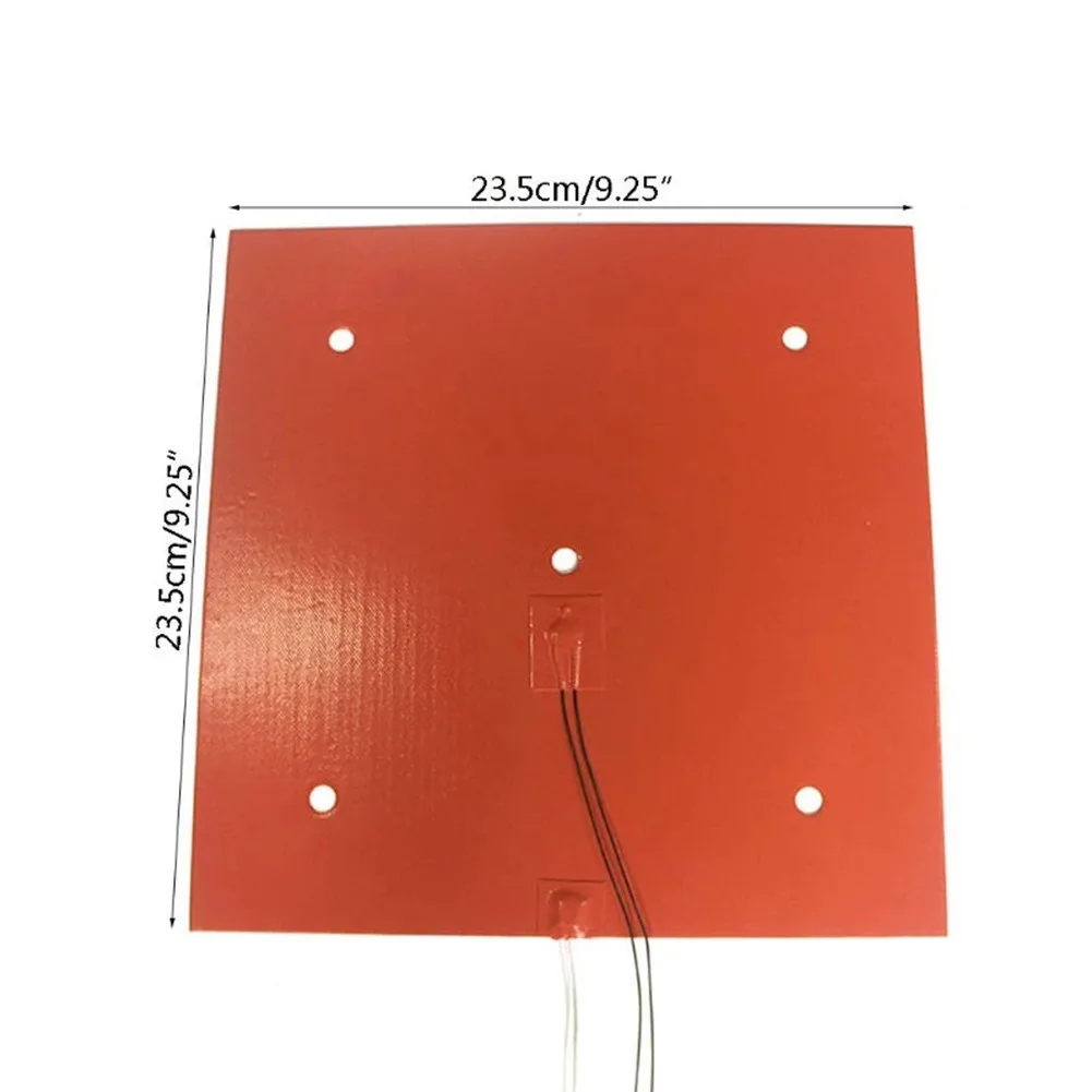 

235*235mm 220V 500W Silicone Rubber Heating Pad For 3D Printer Heating Bed Heating Bed Silica Gel Heating Plate Power Tool