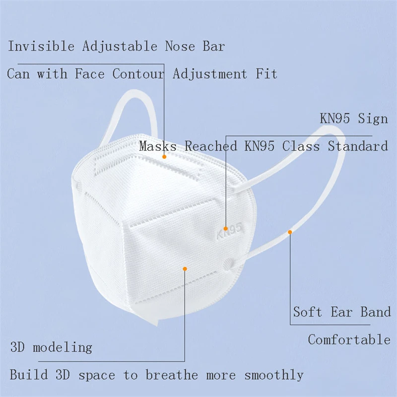 20/50/100 шт. маска для лица KN95 FFP2 фильтр maske de filtro antipolvo mаscara mascarillas mascherine tapabocas |