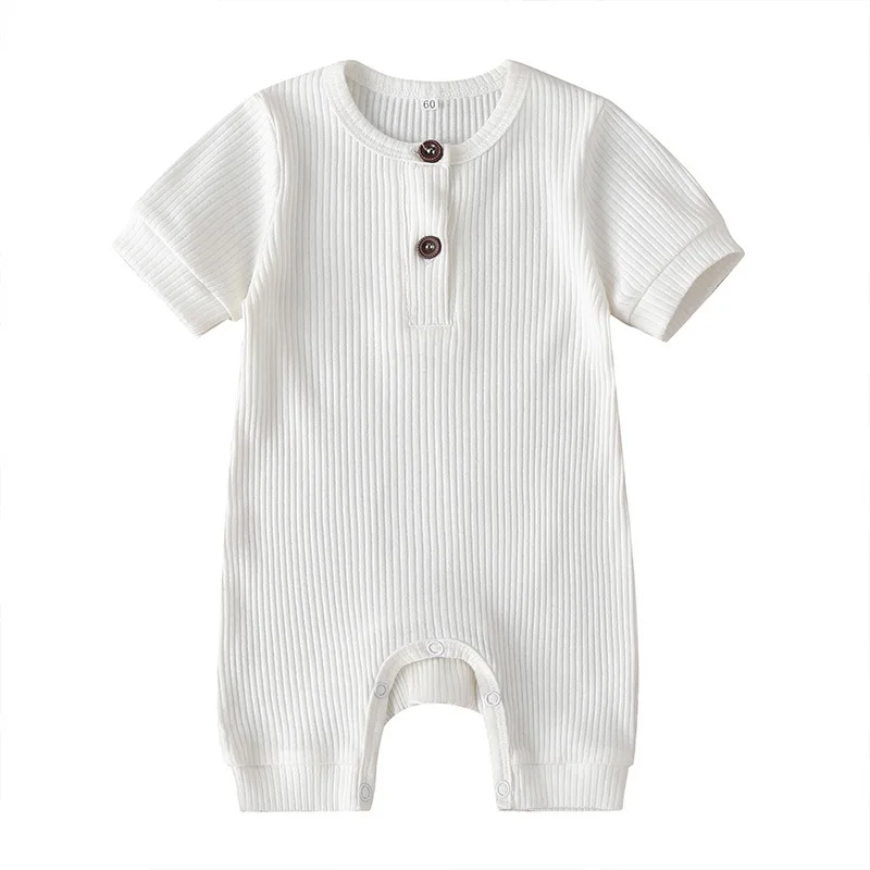 

Children's Clothing Solid Color Baby Jumpsuit Short Sleeve Baby Climbing Romper