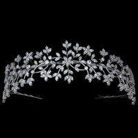 tiaras and crown hadiyana elegant simple flower shape design women wedding jewelry crown cubic zirconia bc5686 corona princesa