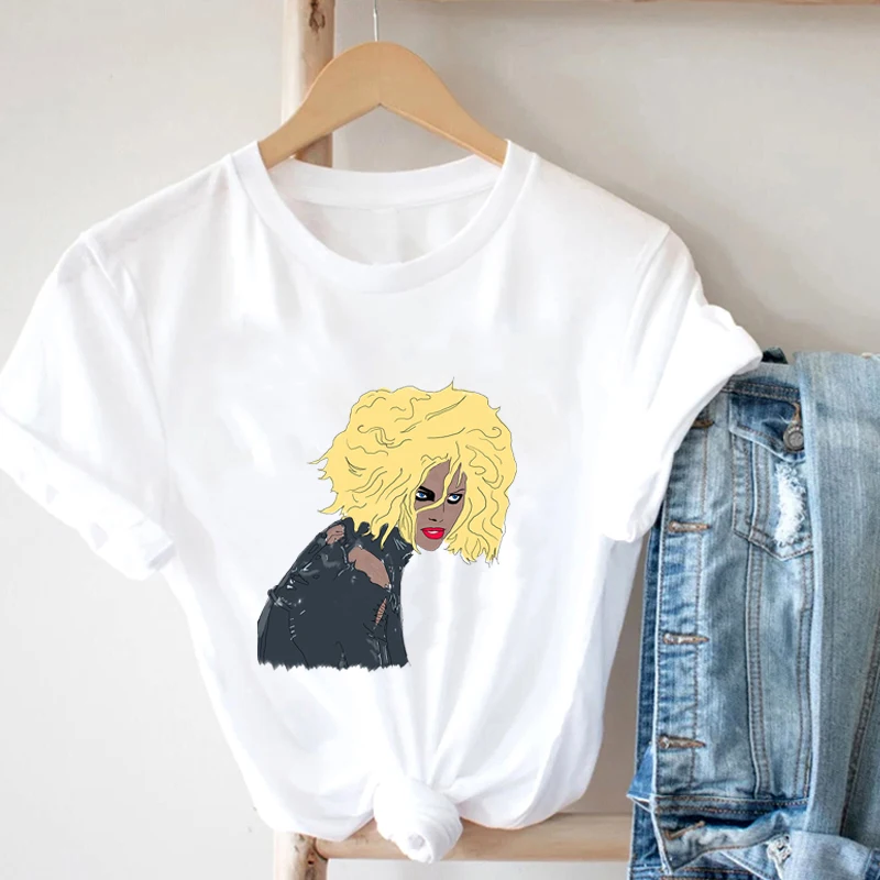 

Oversize Women T Shirt White Cartoon Female Kawaii Tops Tee Short Sleeve Hip Hop Clothes Fashion Summer Funny T-Shirt For Girl