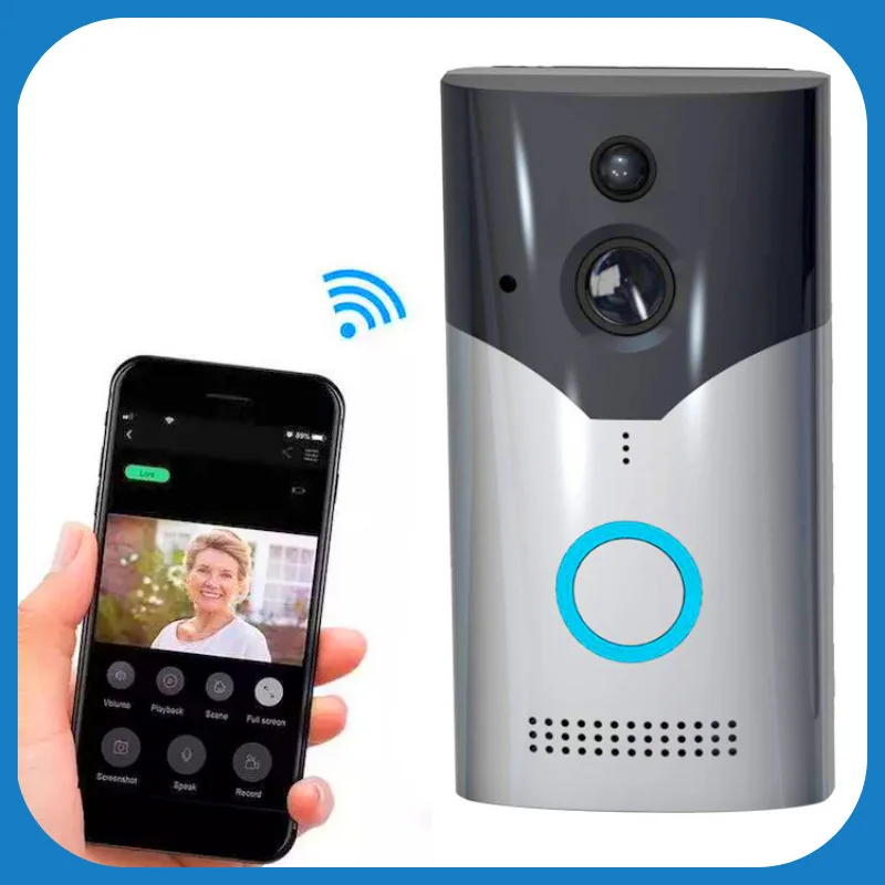 

Electronic Doorbell WIF I smart doorbell remote voice visual intercom