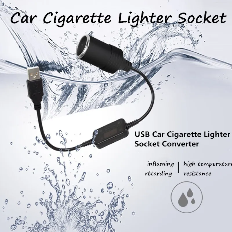 

5V to 12V Car Cigarette Lighter Universal Portable Electronic Auto Low-power USB Cigarette Lighter Socket Converter Accessories