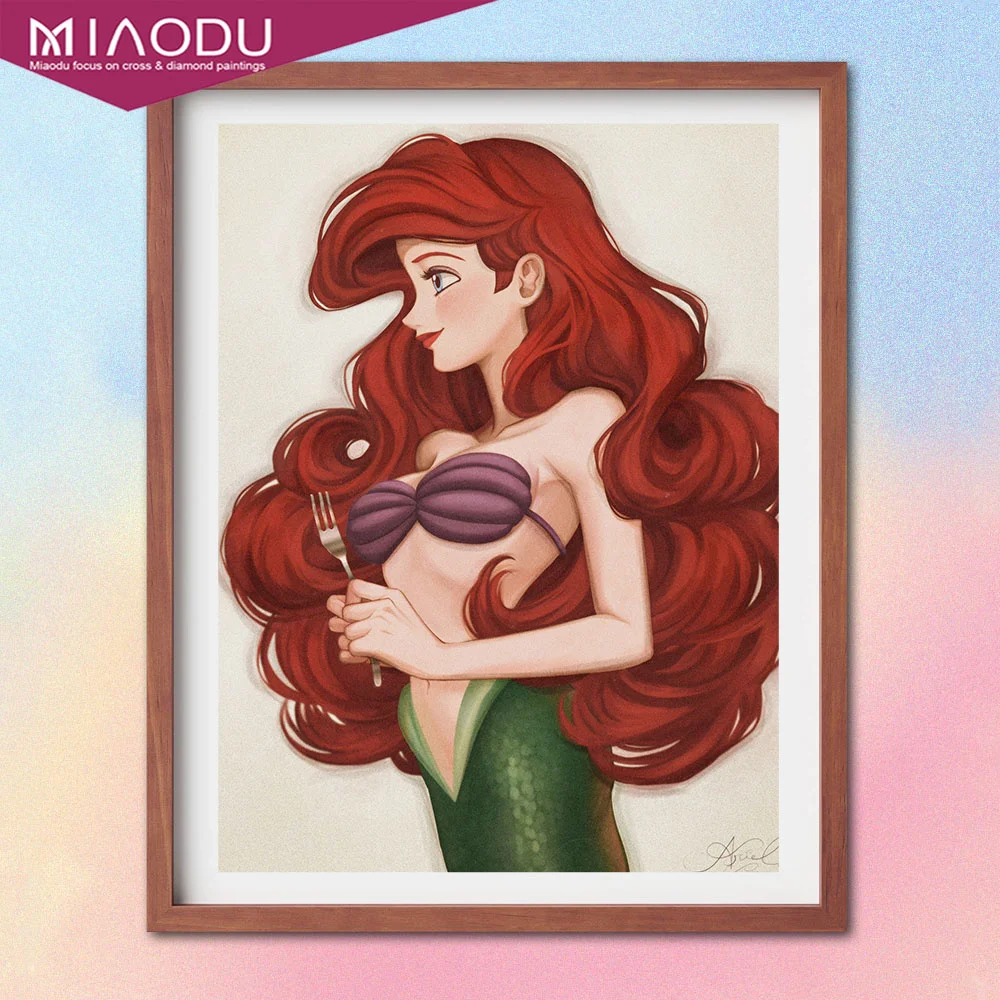 

The Little Mermaid Ariel Princess Disney Cartoon 5D Diamond Painting Cross Stitch Kits Embroidery Mosaic Resin Home Decor Gifts