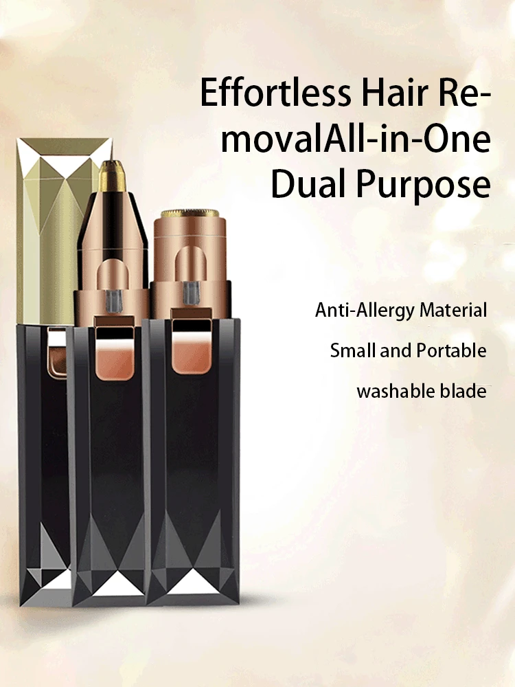 

Electric Eyebrow Trimmer Makeup Painless 2 In 1 Eyebrow Epilator Mini Shaver Portable Facial Hair Remover for Women Shaper