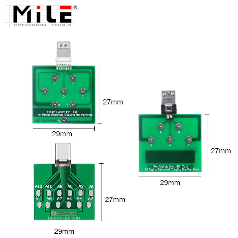 MILE Micro USB док станция Flex Board для iPhone и Type C Android Phone U2 зарядка аккумулятора инструмент