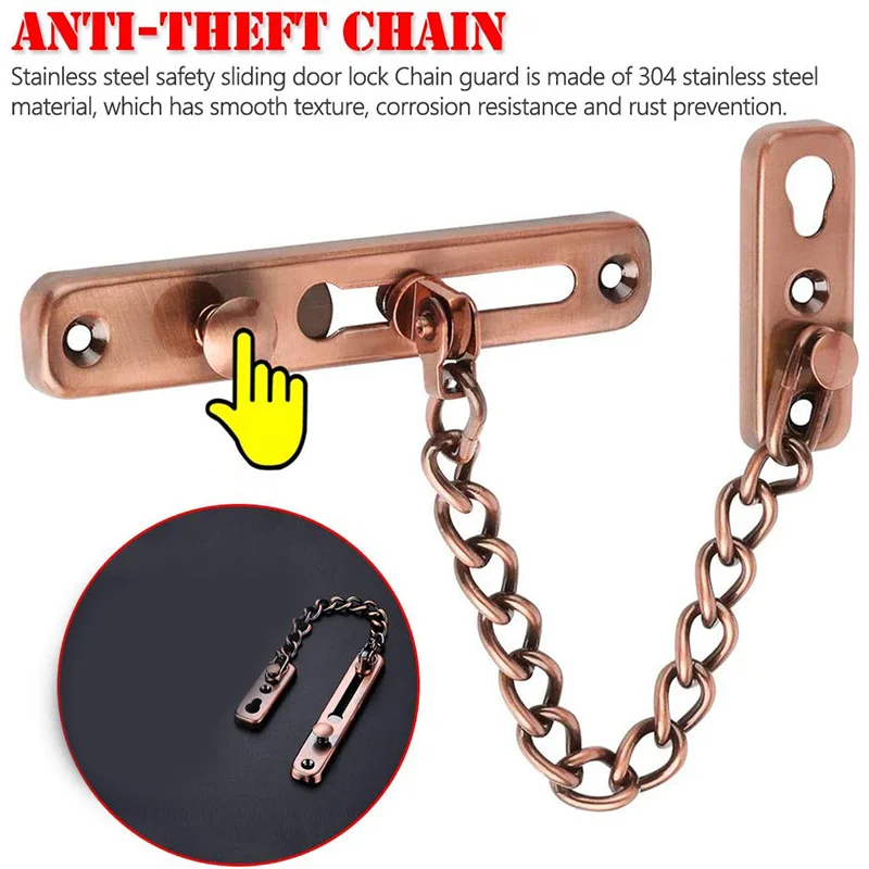2 упаковки замок дверной цепи защита безопасности с пружинным противокражным