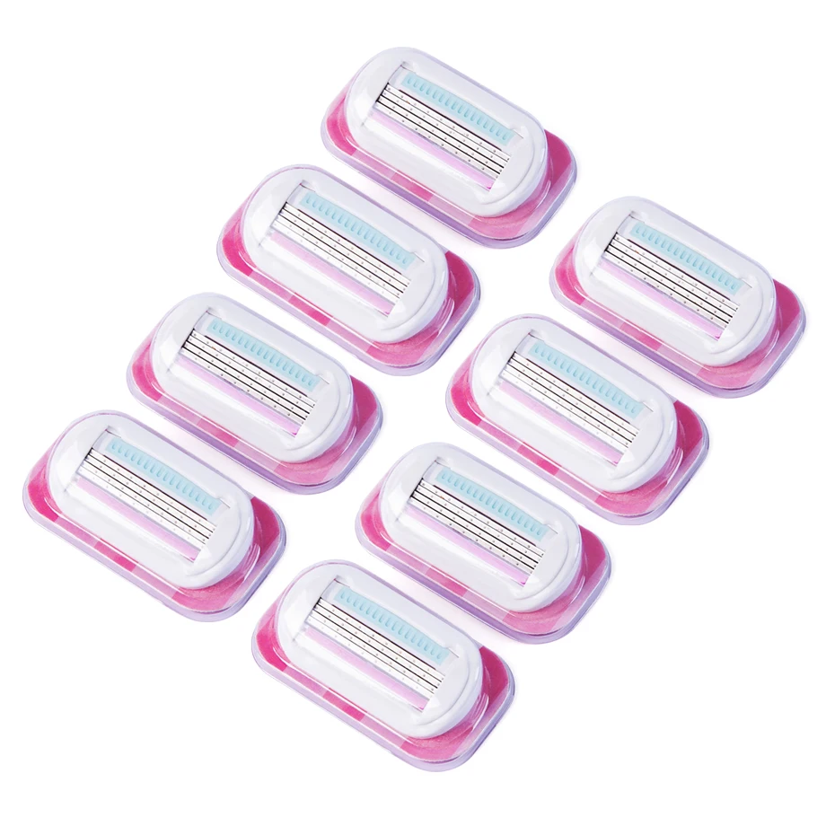 IGUETTA Pink Women Replacement Kit for Underarm Shaving Private Part Hair Removal Knife Four-Layer Induction Can Replace Blade | Красота и