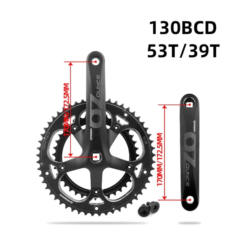 

130BCD MTB Bike Square Hole 53T Narrow Wide Sprockets Bicycle Crank Chainwheel Chainrings 170mm/172.5mm Crankset D2TC