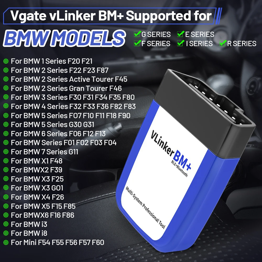 Vgate vLinker BM ELM327 V2.2 для сканера BMW Bluetooth 4 0 wifi OBD 2 OBD2 автомобильный диагностический