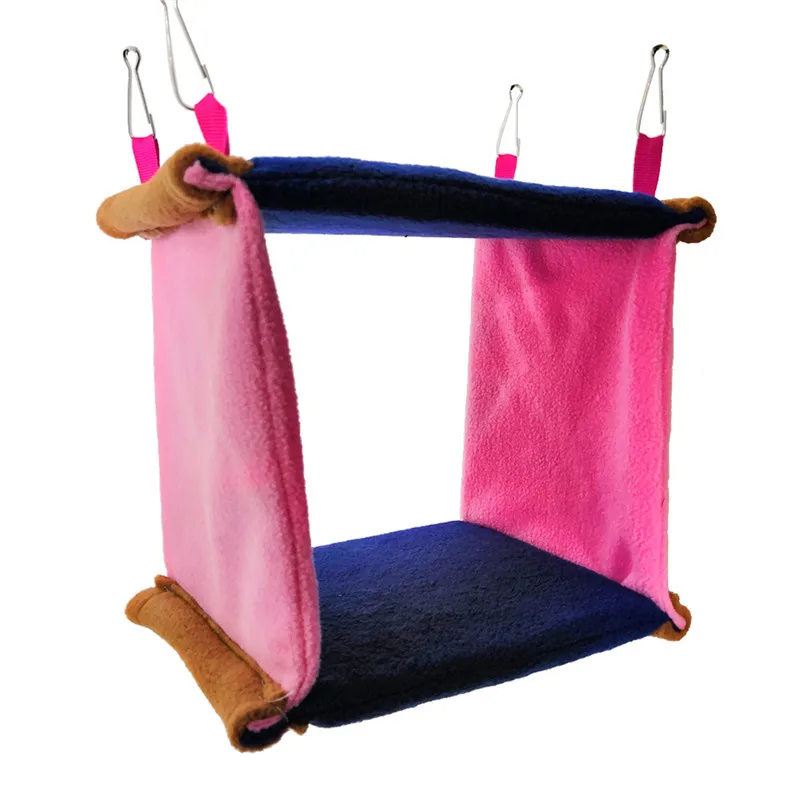 Квадратная птица гнездо для попугая мягкая плюшевая гамак теплая подвесная