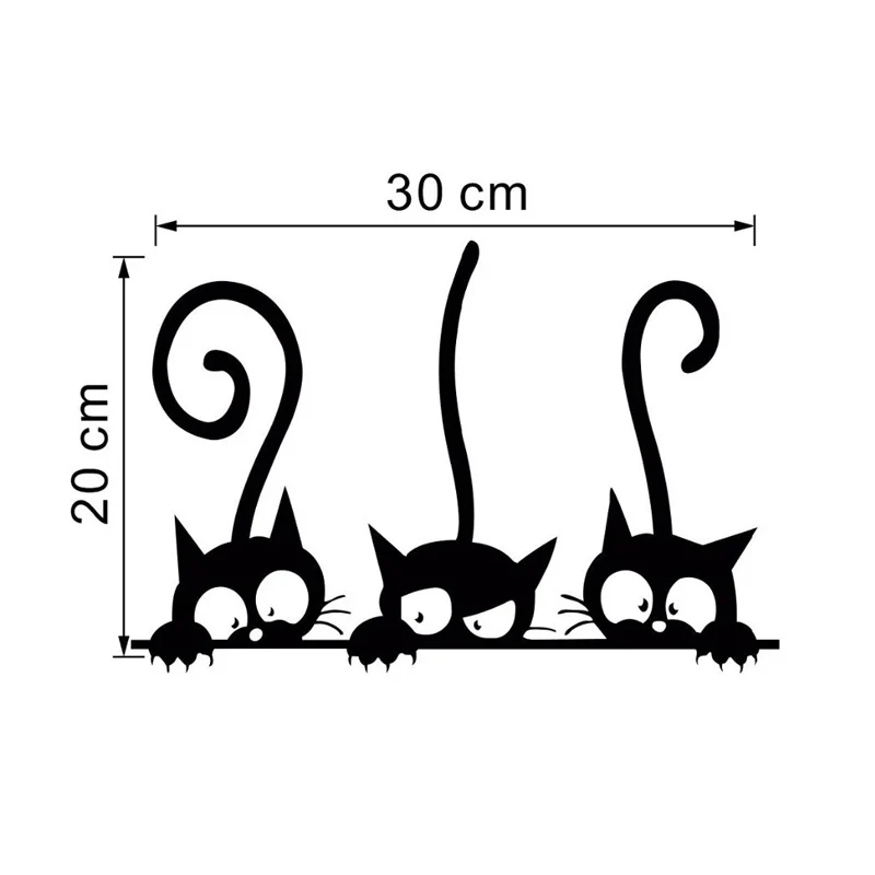

Lovely Three Black Cat DIY Wall Stickers Animal Room Decoration Personality Wall Decals Pet Shop Home Decoration
