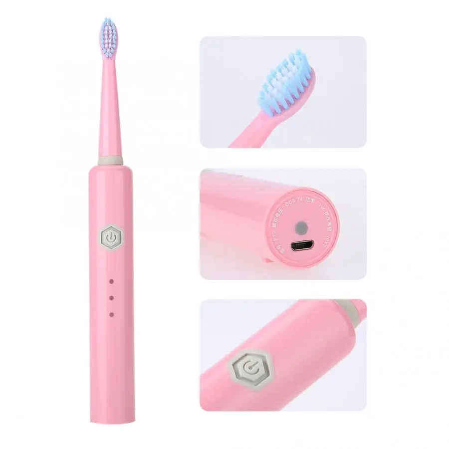 Уход за полостью рта 3 цвета электрическая ультразвуковая вибрационная Водонепроницаемая зубная щетка