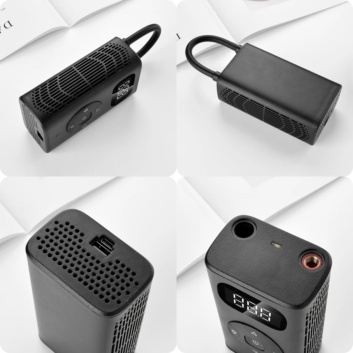 

Rechargeable Car Air Inflator Pump with LED Lamp for Car Motorcycle Bicycle Tyre Tire Balls Wireless Mini Auto Air Pump