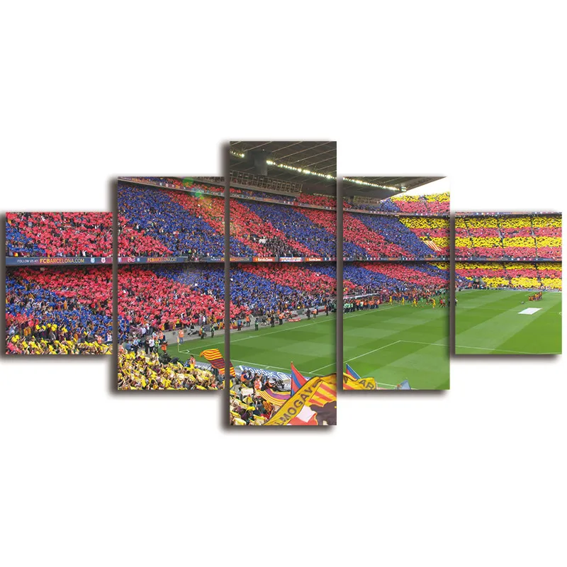 

Canvas Paintings Modular Home Decor 5 Pieces Football competition Soccer Stadium Poster Pictures Living Room Wall Art Unframed
