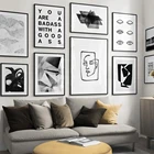 Минималистичная цветная Картина на холсте Абстрактная Настенная картина украшение для дома геометрические ощущения графические постеры и принты настенное искусство