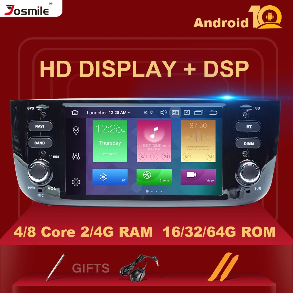 Авторадио IPS DSP 8 ядер 4 ГБ 1 Din Android 10 автомобильный DVD плеер стерео для Fiat/Linea/Punto evo 2012