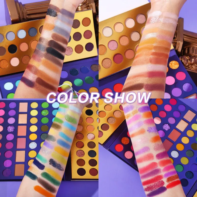 

Mirror Colorful Eye Shadow Palette Powder Makeup Purple Green Eyeshadow